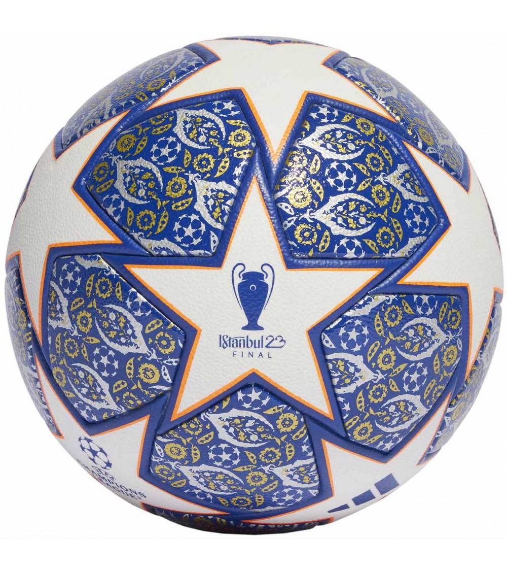 Piłka nożna adidas UCL Competition Istanbul biało-niebiesko-pomarańczowa HU1579