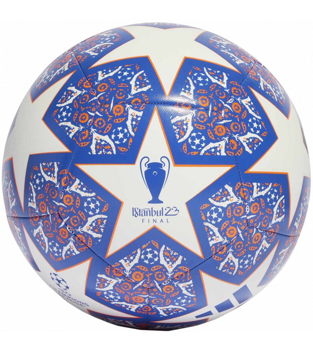 Piłka nożna adidas UCL Training Istanbul biało-niebiesko-pomarańczowa HU1578