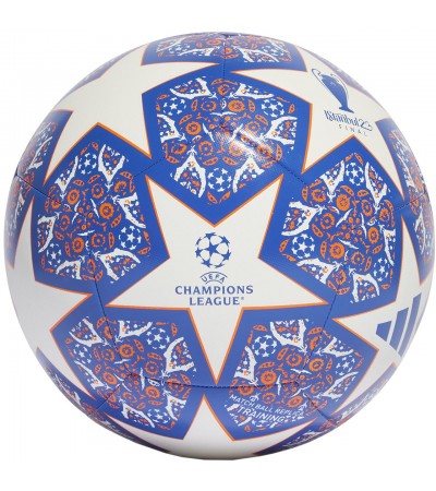 Piłka nożna adidas UCL Training Istanbul biało-niebiesko-pomarańczowa HU1578
