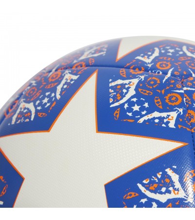 Piłka nożna adidas UCL Training Istanbul biało-niebiesko-pomarańczowa HU1578