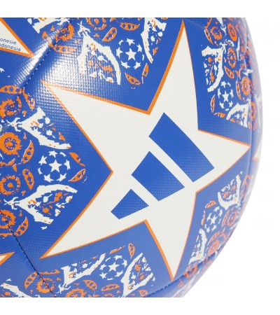 Piłka nożna adidas UCL Training Istanbul biało-niebiesko-pomarańczowa HU1578