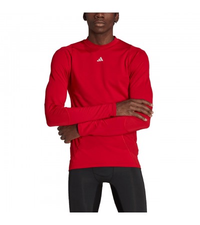 Koszulka męska adidas Techfit COLD.RDY Long Sleeve czerwona HP0572