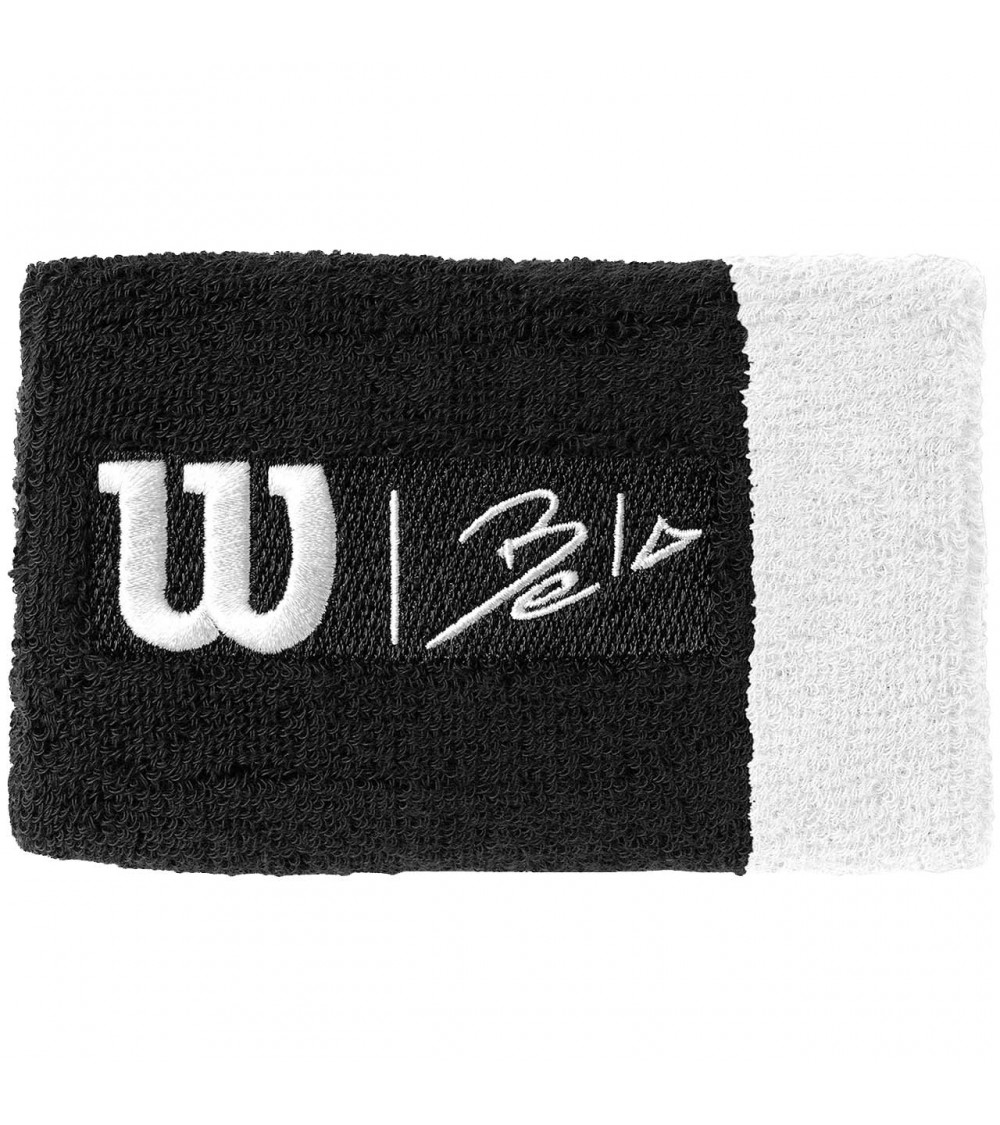 Frotka na rękę Wilson Bela Extra Wide Wristband II OSFA 2 szt. czarno-biała WRA813303