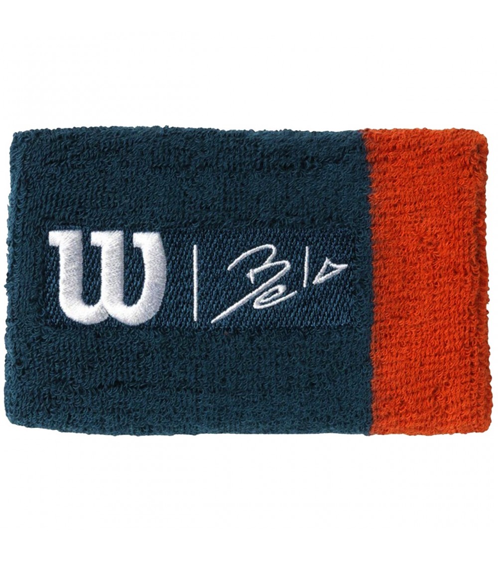 Frotka na rękę Wilson Bela Extra Wide Wristband II OSFA 2 szt. zielono-pomarańczowa WRA813301