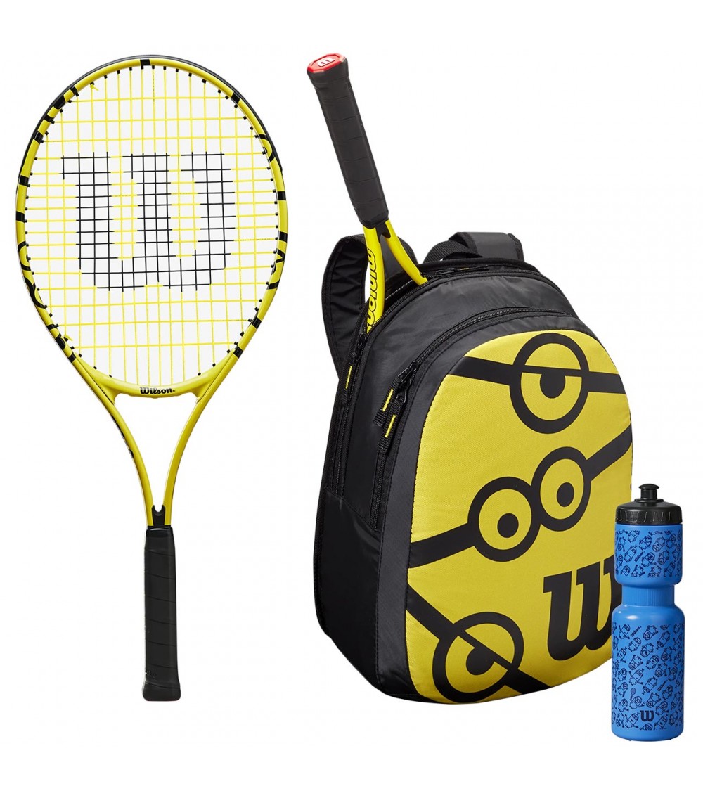 Rakieta do tenisa ziemnego Wilson Minions 25 Junior z plecakiem 3 7/8 żółta WR064310F001