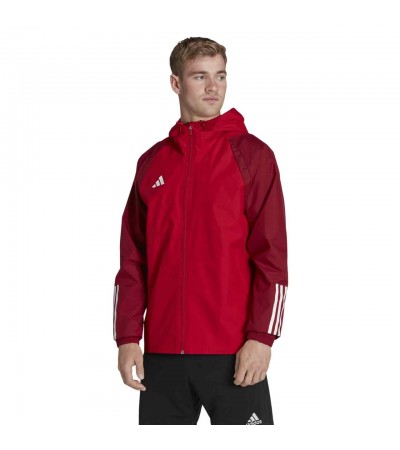 Kurtka męska adidas Tiro 23 Competition All Weather czerwona HE5653