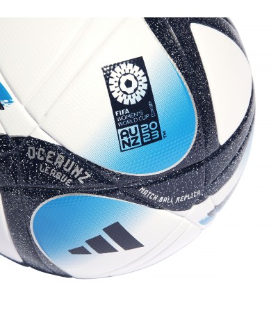 Piłka nożna adidas Oceaunz League biało-niebiesko-czarna HT9015