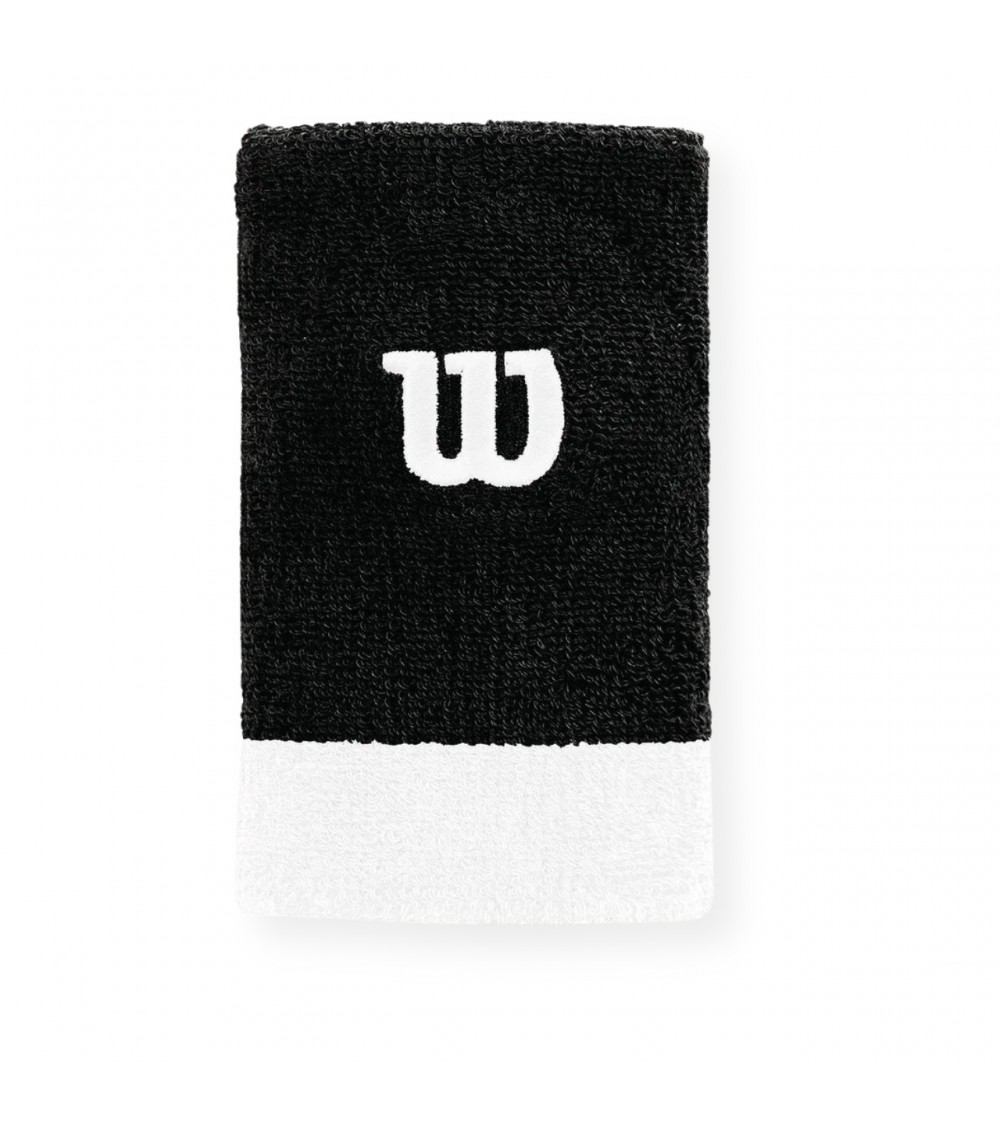 Frotka na rękę Wilson Extra Wide Wristband OSFA 2 szt. czarno-białe WRA733519