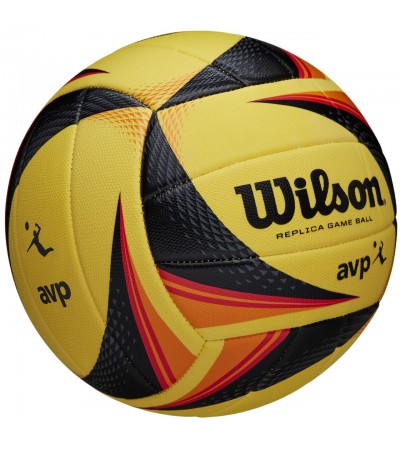 Piłka siatkowa Wilson AVP Replica Game żółto-czarno-pomarańczowa WTH01020XB