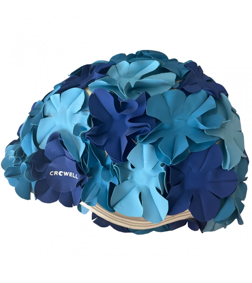 Czepek pływacki Crowell Kwiaty Flower niebieski kol.3