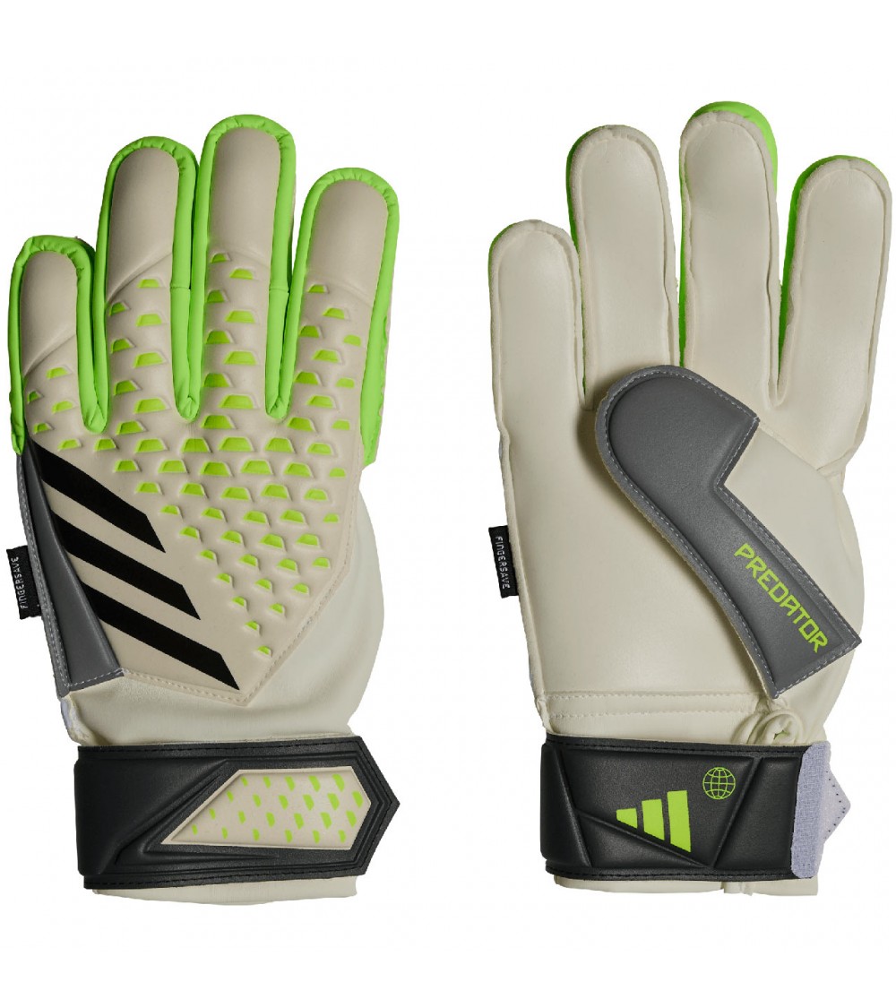 Rękawice bramkarskie adidas Predator Match Fingersave Junior biało-zielone IA0861