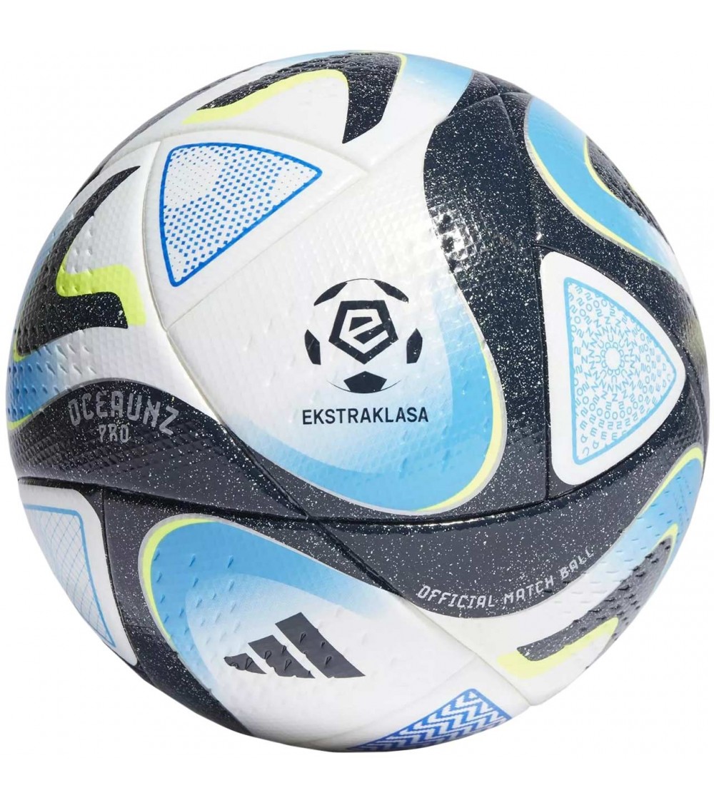 Piłka nożna adidas Ekstraklasa Pro biało-niebiesko-czarna IQ4933