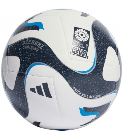 Piłka nożna adidas Oceaunz Training biało-niebiesko-czarna HT9014