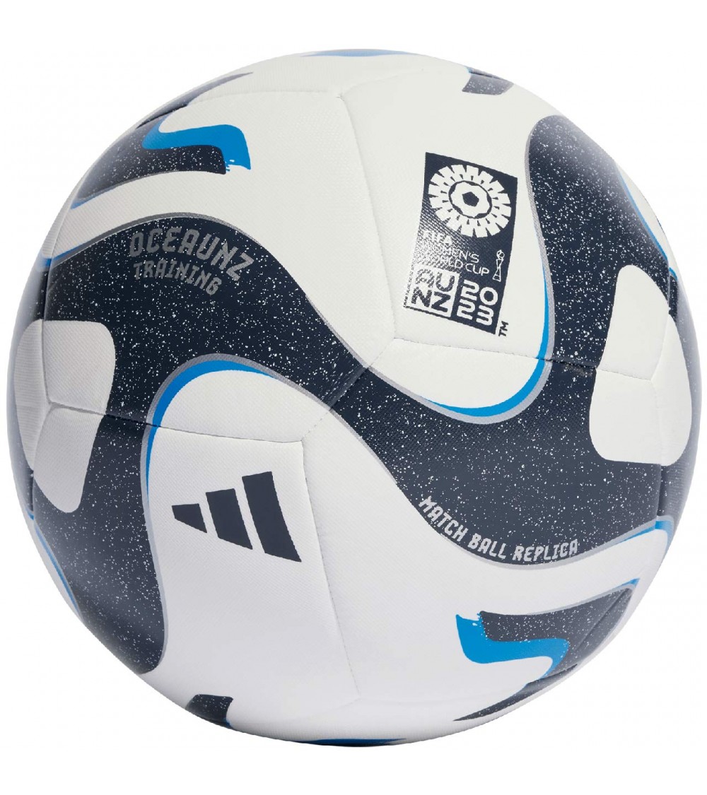 Piłka nożna adidas Oceaunz Training biało-niebiesko-czarna HT9014
