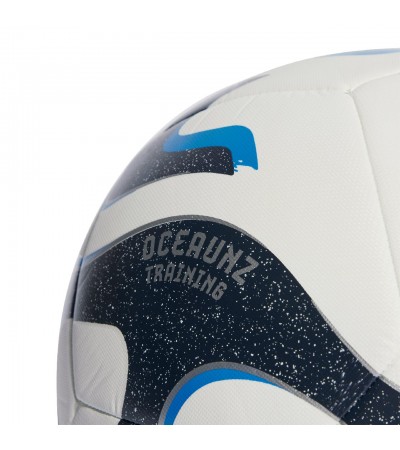 Piłka nożna adidas Oceaunz Training biało-niebiesko-czarna HT9014