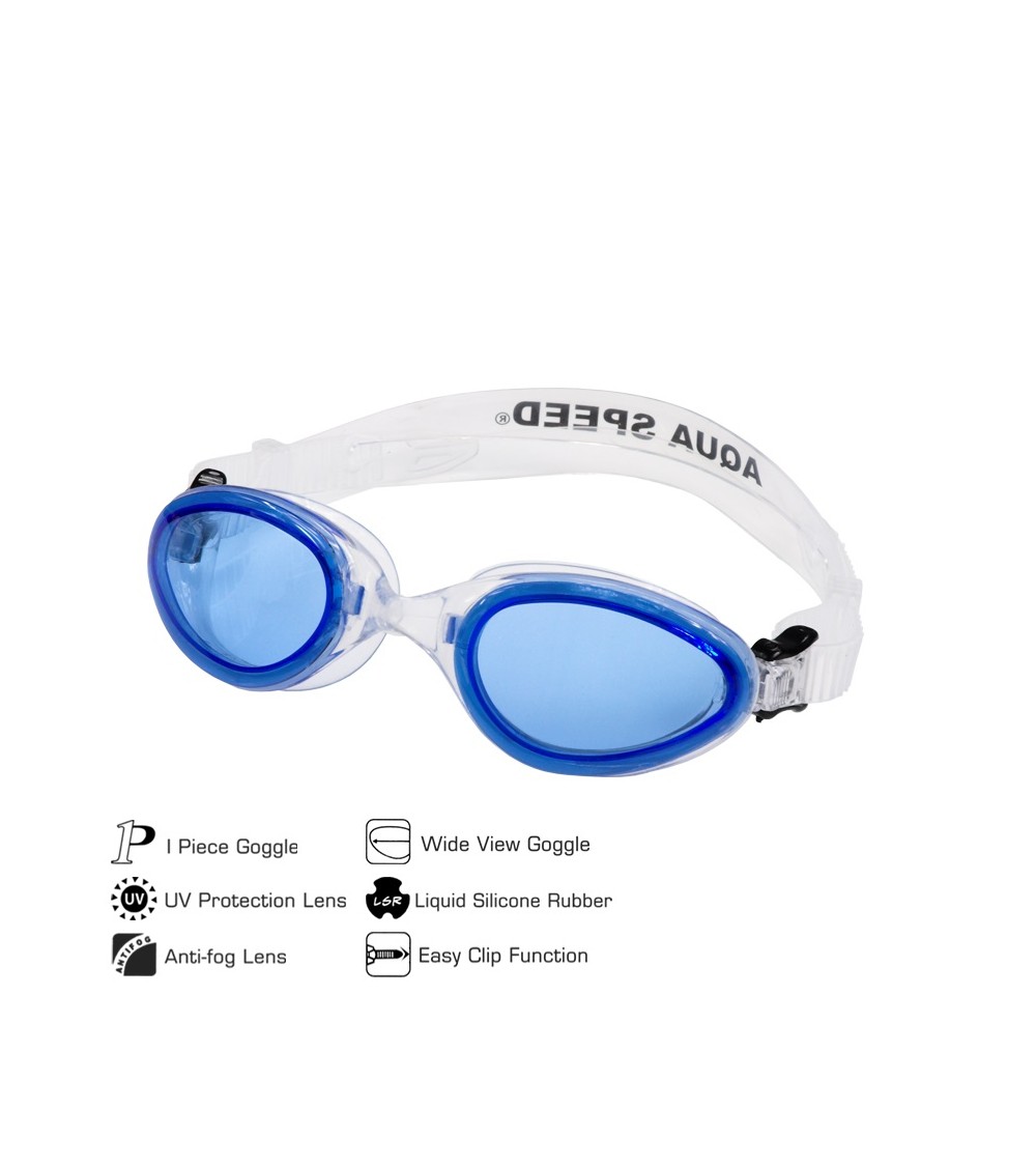 OKULARY PŁYWACKIE AQUA-SPEED SONIC JR biało/niebieskie 61