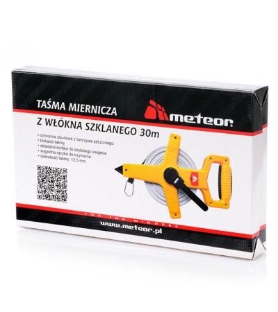 Taśma Miernicza Meteor 30m z rączką 38307