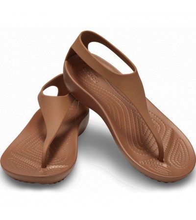 Crocs sandały damskie Serena Flip W brązowe 205468 860