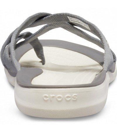 Klapki damskie Crocs Swiftwater Webbing Flip W jasny szary 205479 OCT