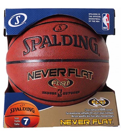 Piłka koszykowa Spalding NBA Neverflat Indoor/Outdoor brązowa