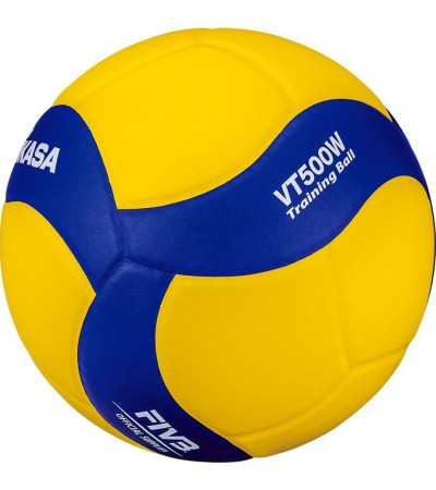Piłka siatkowa Mikasa VT500W żółto-niebieska