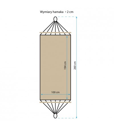 Hamak Standard Royokamp 1-osobowy 200x100 cm 1019055