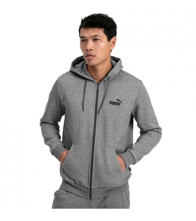 Bluza męska Puma Essentials Full Zip Hoody Fleece szara 851763 03