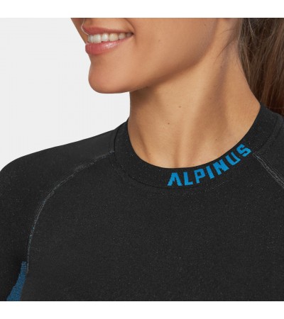 Bluza termoaktywna damska Alpinus Tactical Base Layer czarno-niebieska GT43210