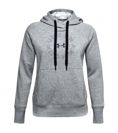 Bluza damska Under Armour Rival Fleece Metallic Hoodie szara 1356323 035