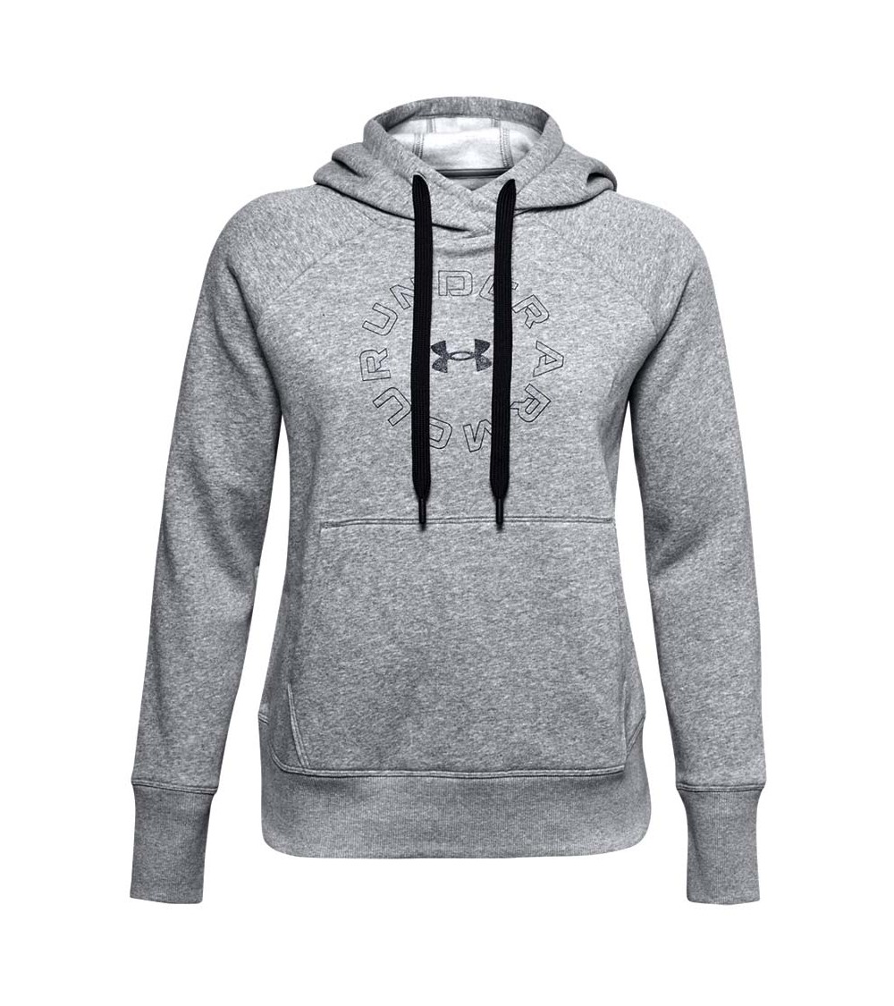 Bluza damska Under Armour Rival Fleece Metallic Hoodie szara 1356323 035
