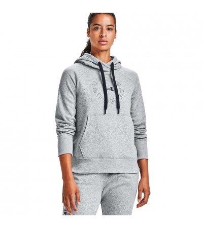Bluza damska Under Armour Rival Fleece Metallic Hoodie szara 1356323 035