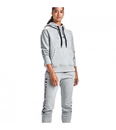 Bluza damska Under Armour Rival Fleece Metallic Hoodie szara 1356323 035
