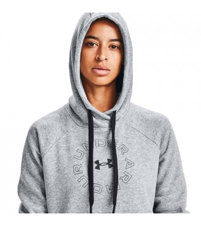 Bluza damska Under Armour Rival Fleece Metallic Hoodie szara 1356323 035