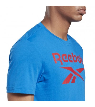 Koszulka męska Reebok Graphic Series Reebok Stacked Tee niebieska FP9149