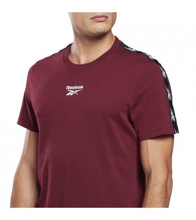 Koszulka męska Reebok Training Essentials Tape Tee bordowa GQ4208