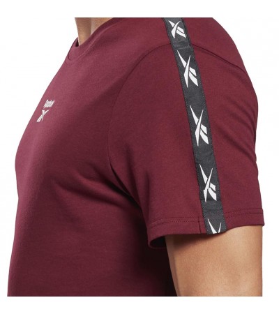 Koszulka męska Reebok Training Essentials Tape Tee bordowa GQ4208