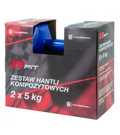 Zestaw hantli kompozytowych EB FIT 2x5kg granatowe 1027050