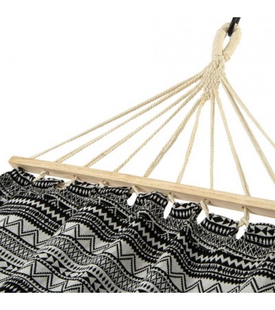 Hamak ogrodowy 1-osobowy Etno 200x100cm czarno-biały 1029627