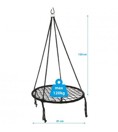 Hamak ażurowy 80cm czarny 1031460