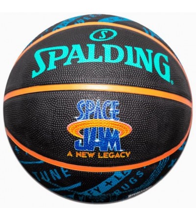 Piłka do koszykówki Spalding Space Jam Tune Squad Roster czarno-niebieska '7 84540Z