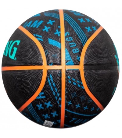 Piłka do koszykówki Spalding Space Jam Tune Squad Roster czarno-niebieska '7 84540Z