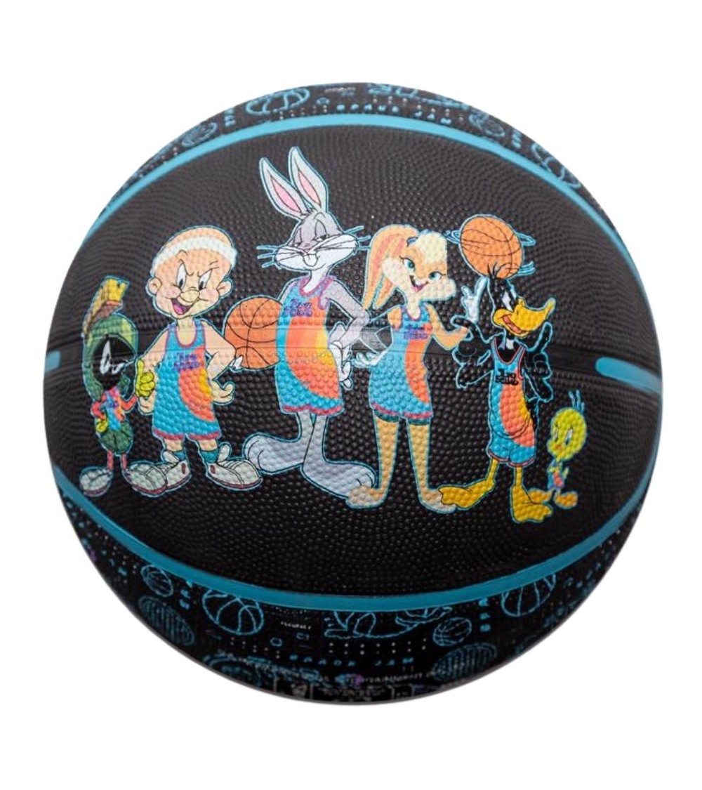 Piłka do koszykówki Spalding Space Jam Tune Squad Roster czarno-niebieska '7 84582Z