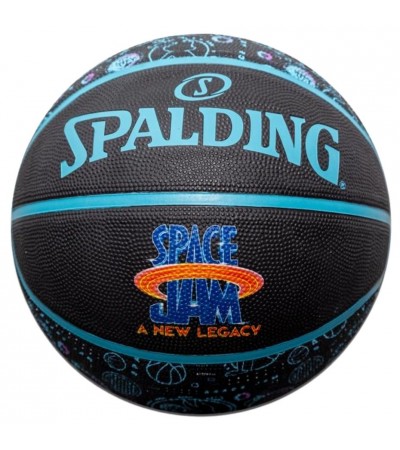 Piłka do koszykówki Spalding Space Jam Tune Squad Roster czarno-niebieska '7 84582Z