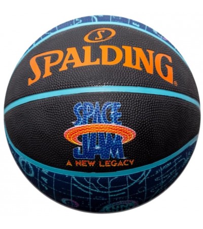 Piłka do koszykówki Spalding Space Jam Tune Court niebiesko-czarna '7 84560Z
