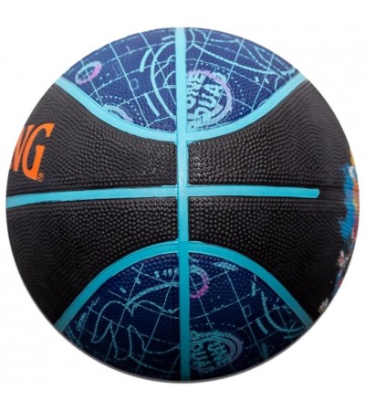 Piłka do koszykówki Spalding Space Jam Tune Court niebiesko-czarna '7 84560Z