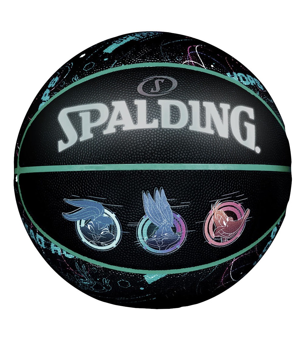 Piłka do koszykówki Spalding Space Jam czarno-zielona 77121Z