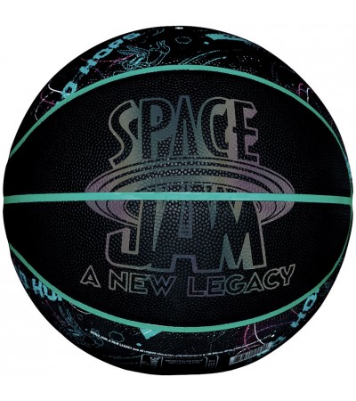 Piłka do koszykówki Spalding Space Jam czarno-zielona 77121Z