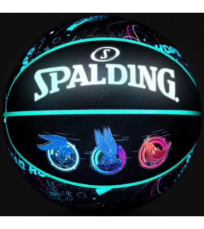 Piłka do koszykówki Spalding Space Jam czarno-zielona 77121Z