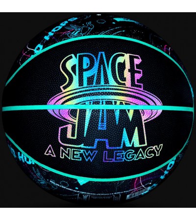 Piłka do koszykówki Spalding Space Jam czarno-zielona 77121Z