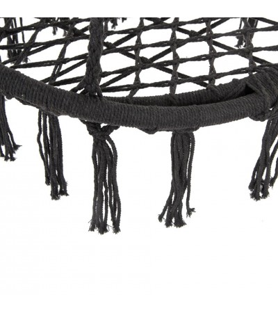 Hamak ażurowy fotel wiszący 80x60 cm z poduszką szary 1031347